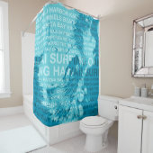 サーフィンハワイグリーンルームハワイアンサーファー シャワーカーテン (インサイチュ)