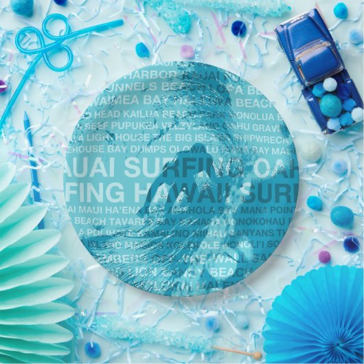 サーフィンハワイグリーンルームハワイアンサーファー ペーパープレート (パーティー)