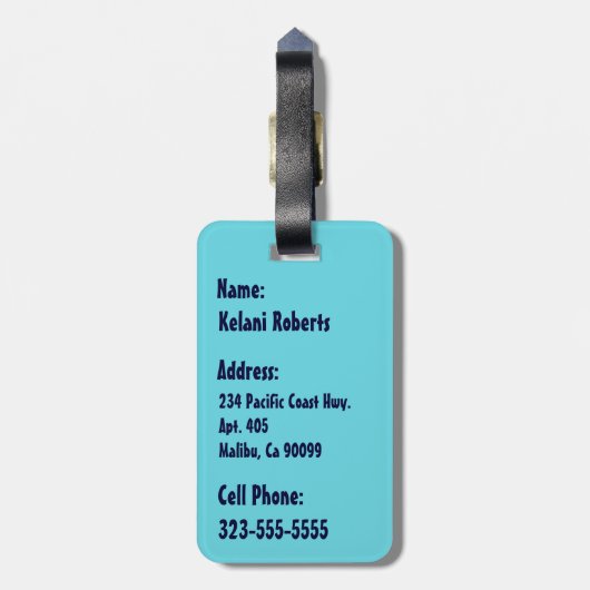 サーフィンハワイグリーンルームハワイアンラゲージタグ ラゲッジタグ (裏面縦)