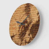 サーフィンハワイグリーンルームフェイクウッドクロック ラージ壁時計 (傾斜)