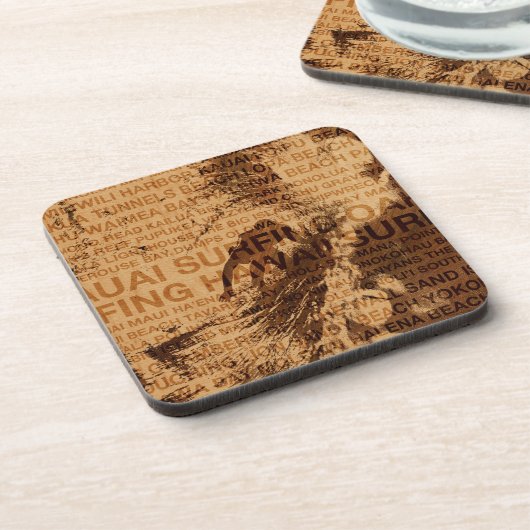 サーフィンハワイグリーンルームフェイクウッドコースター コースター (左側)