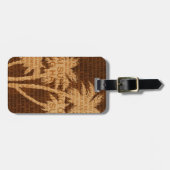 サーフィンハワイパームツフェイクリーズウッドラゲッジタグ ラゲッジタグ (正面横)