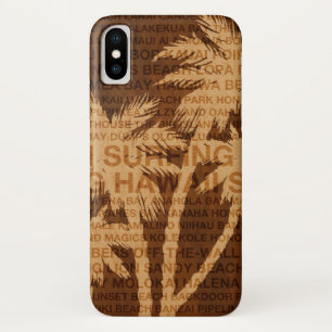 サーフィンハワイパームツリーズウッフェイクドトロピカル iPhone X ケース