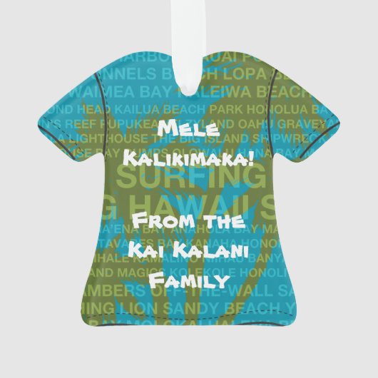 サーフィンハワイパームツリーズハワイアンアロハシャツ オーナメント (裏面)