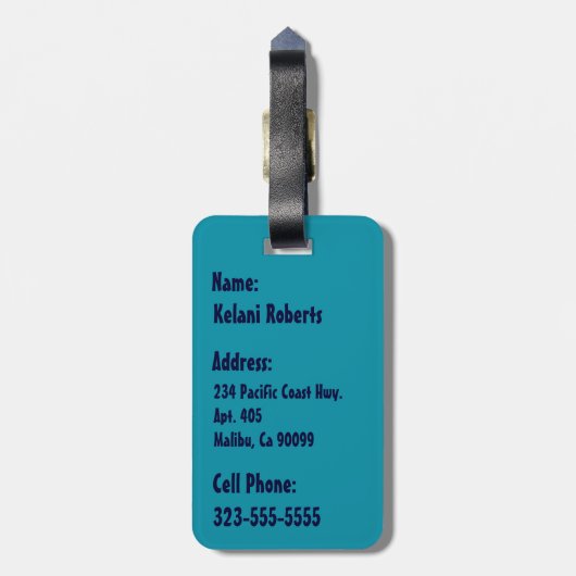 サーフィンハワイパームツリーズハワイアンラゲッジタグ ラゲッジタグ (裏面縦)