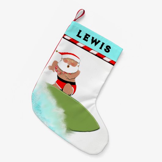 サーフィンハワイホリデイ スモールクリスマスストッキング (正面 (吊り時))