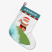 サーフィンハワイ ラージクリスマスストッキング (正面 (吊り時))