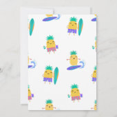 サーフィンパイナップル誕生日プールパーティーキッズ 招待状 (裏面)