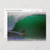 サーフィンパイプライン、ノースショア、オアフ ポストカード (正面/裏面)