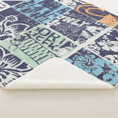 サーフィンパッチワーク：グランジヴィンテージパターン シェルパブランケット (3/4)