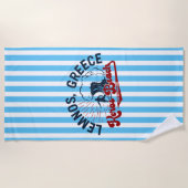 サーフィンパラダイス：ケロスビーチ、レームノス、ギリシャ ビーチタオル (正面)