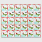 サーフィンパーソナライズされたクリスマスプレゼント ラッピングペーパー (フラット)