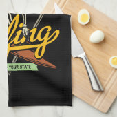 サーフィンパーソナライズされたスケルトン乗用波探査機 キッチンタオル (四つ折り)