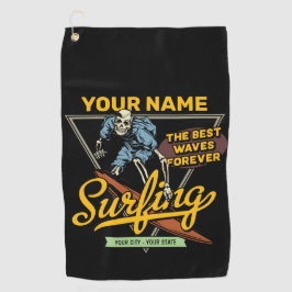 サーフィンパーソナライズされたスケルトン乗用波探査機 ゴルフタオル