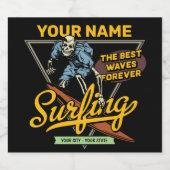 サーフィンパーソナライズされたスケルトン乗用波探査機 ビールラベル (シングルラベル)