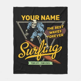 サーフィンパーソナライズされたスケルトン乗用波探査機 フリースブランケット