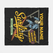 サーフィンパーソナライズされたスケルトン乗用波探査機 フリースブランケット (正面(横))