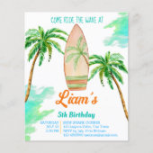 サーフィンパーティー予算招待状ビーチ海夏 (正面)