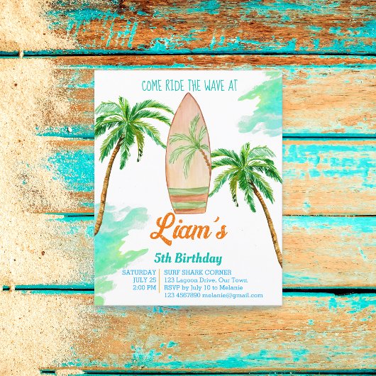 サーフィンパーティー予算招待状ビーチ海夏