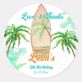 サーフィンパーティー感謝していお気に入りビーチ海夏 ラウンドシール (正面)