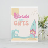サーフィンパーティー標識 |カード+ギフトサイン |ビーチ (スタンド正面)