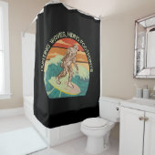 サーフィンビッグフット狩り波足跡を隠す シャワーカーテン (インサイチュ)