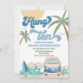 サーフィンビーチの誕生日パーティー招待状 招待状 (正面)