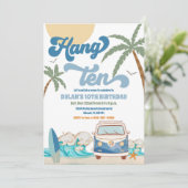 サーフィンビーチの誕生日パーティー招待状 招待状 (スタンド正面)