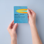 サーフィンビーチをテーマにした卒業パーティーの写真招待状 チラシ (手)