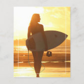 サーフィンビーチをテーマにした卒業パーティーの写真招待状 チラシ (裏面)