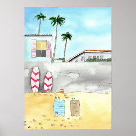 サーフィンビーチインサンディエゴ ポスター