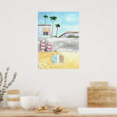 サーフィンビーチインサンディエゴ ポスター (キッチン)