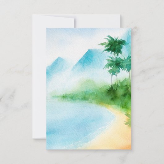 サーフィンビーチウォーターカラーサマールアウ（ハワイ式宴会） サンキューカード (裏面)