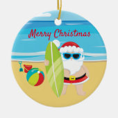 サーフィンビーチサンタトロピカル セラミックオーナメント (正面)