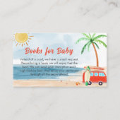 サーフィンビーチベビーのボード上のベビーシャワー用ブック エンクロージャーカード (正面)