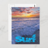 サーフィンビーチ波 ポストカード (正面/裏面)