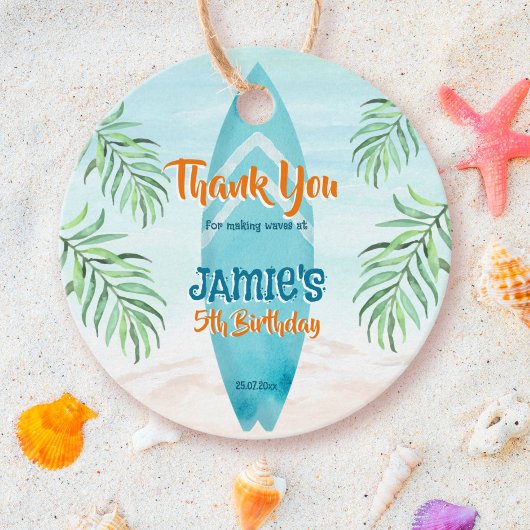 サーフィンビーチ海熱帯夏の誕生日 フェイバータグ