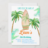 サーフィンビーチ海熱帯夏の誕生日 招待状 (正面)