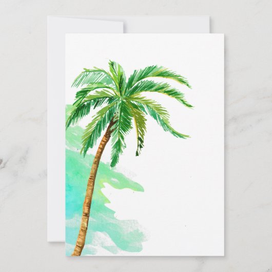 サーフィンビーチ海熱帯夏の誕生日 招待状 (裏面)