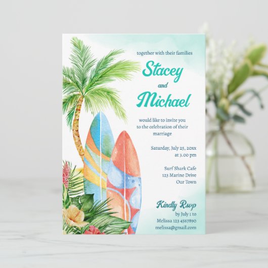 サーフィンビーチ熱帯海辺結婚病 招待状 (スタンド正面)