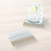 サーフィンビーチ パーソナライズされた ガラスコースター (アングル)