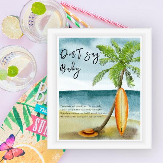 サーフィンビーチ – 言わないベビー ポスター