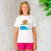 サーフィンブルドッグおもしろい犬Tシャツ Tシャツ