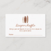 サーフィンベビーシャワーおむつゲームチケット エンクロージャーカード (正面)