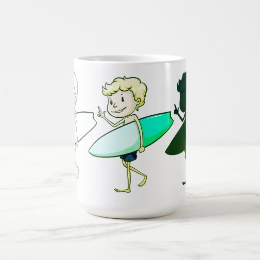 サーフィンボーイスケッチコーヒーマグ コーヒーマグカップ (中央)