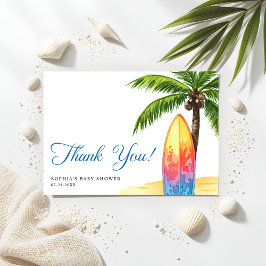 サーフィンボードサマービーチベビーシャワー サンキューカード