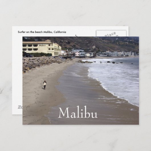 サーフィンマリブカリフォルニアポストカード ポストカード (正面/裏面)