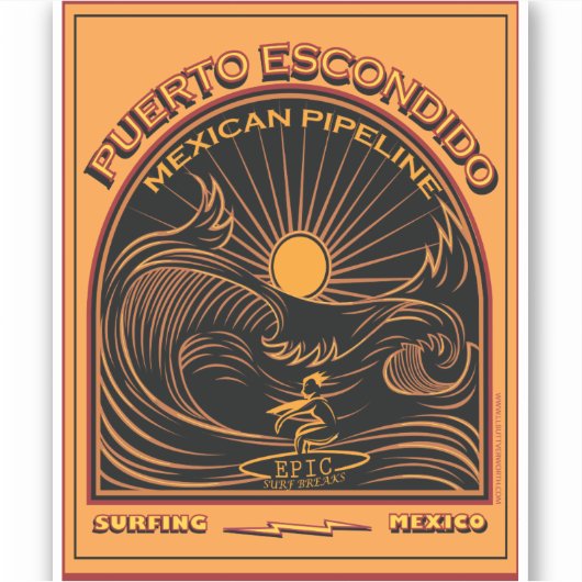 サーフィンメキシコのパイプラインプエルト・エスコンディドメキシコ シール (正面)