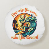 サーフィンラビットライディング海波 ラウンドクッション (裏面)