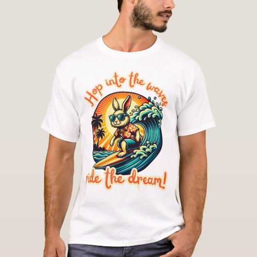 サーフィンラビットライディング海波 Tシャツ (正面)